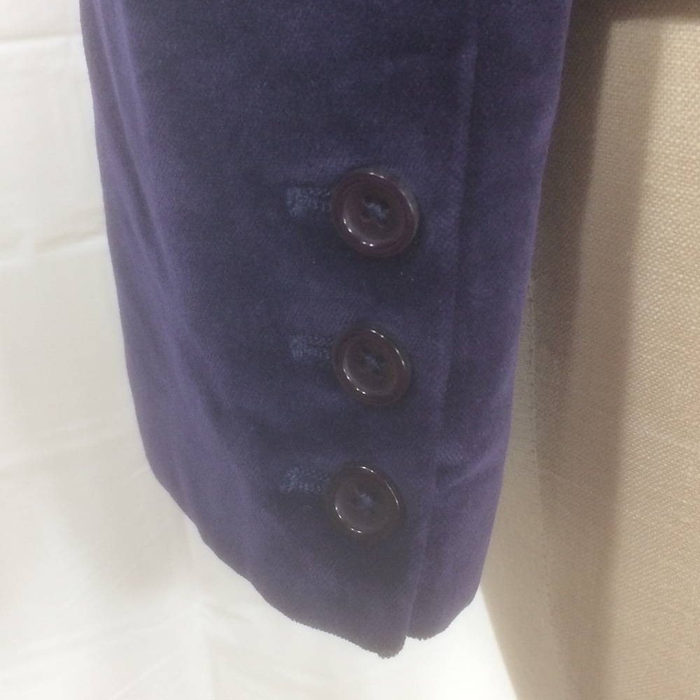 Robert Graham Velour Jacket Blazer Blue Sz 6 Women - Picture 6 of 8